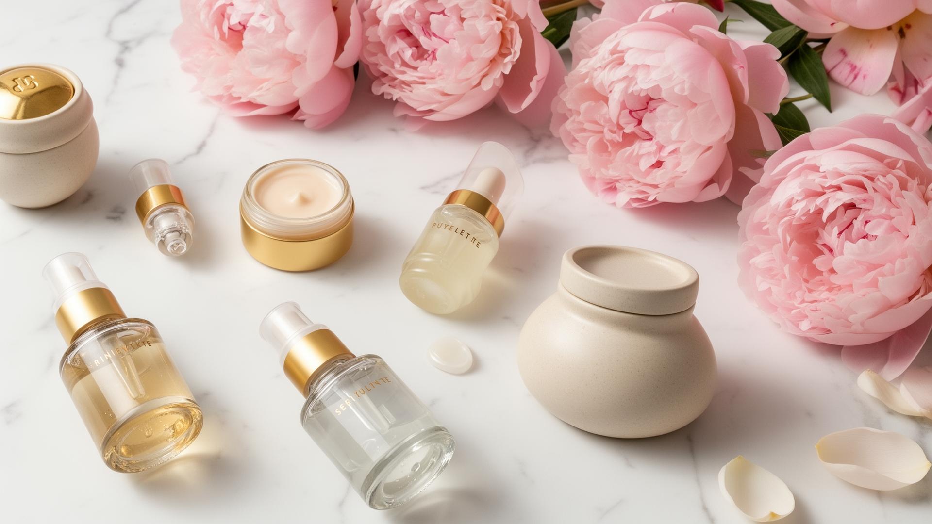 Beauty and skincare flat-lay